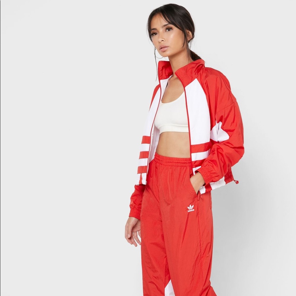 NWT Adidas Red Adicolor Big Trefoil Track Pants